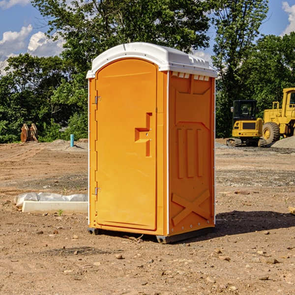 how often are the portable restrooms cleaned and serviced during a rental period in Bon Homme County SD